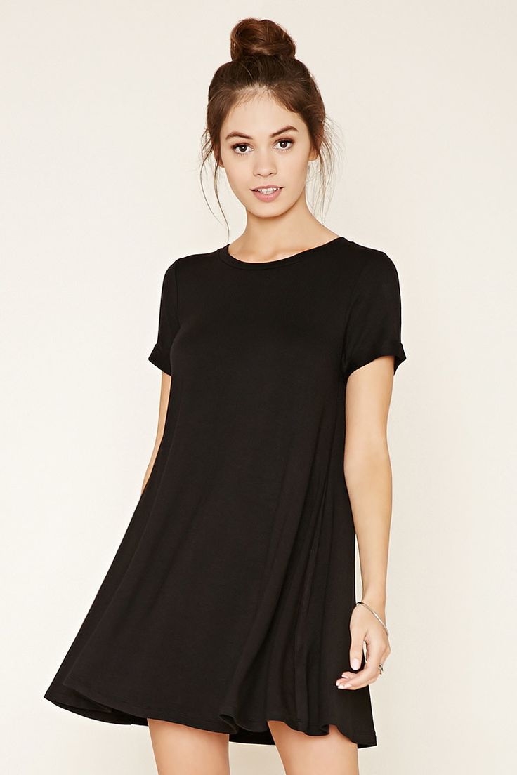 long sleeve t shirt dress black